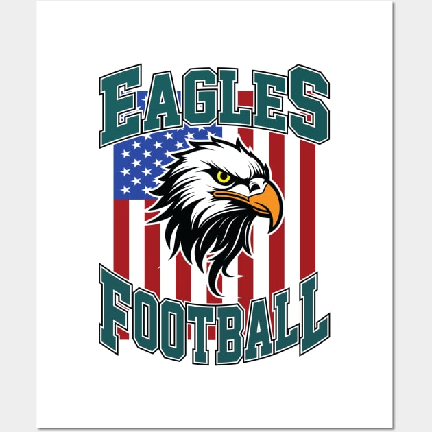 Retro Eagles Football Wall Art by Cemploex_Art